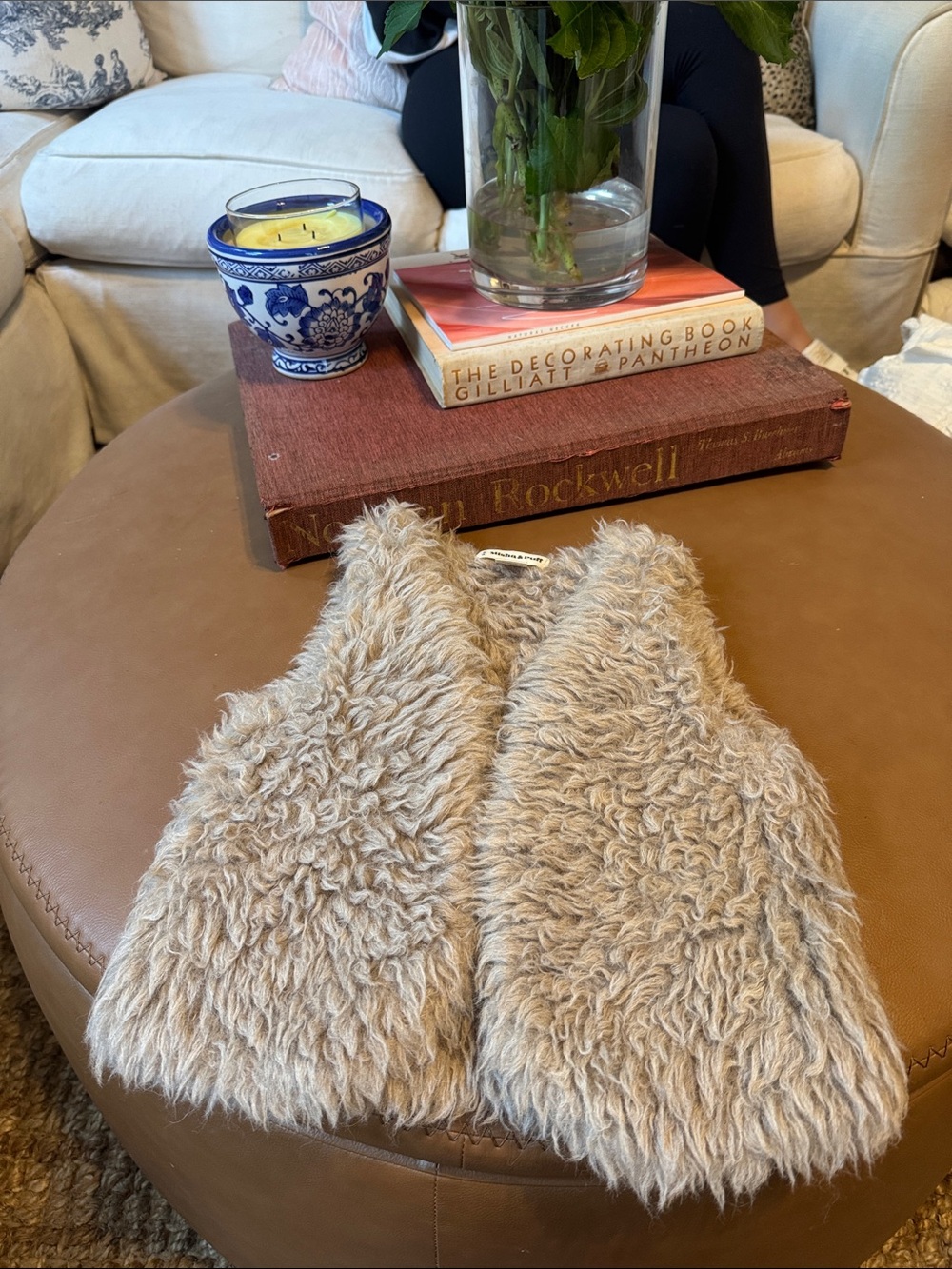 Misha And Puff Cozy Faux Shearling Vest in Beige